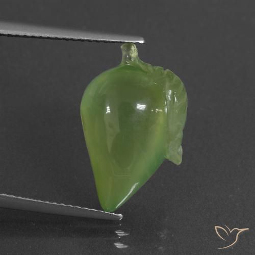 11.58ct Natural Verde médio Prehnite, Chique, Translúcido