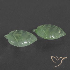 Pedras preciosas de Prehnite verde quente natural de 13.08 ct, Chique, Translúcido