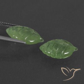 Pedras preciosas de Prehnite verde pêra natural de 9.72 ct, Chique, Translúcido
