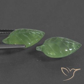 Pedras preciosas de Prehnite verde pêra natural de 8.07 ct, Chique, Translúcido
