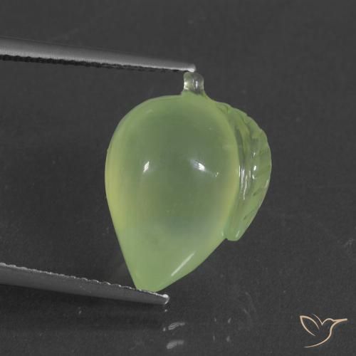 12.94ct Natural Verde amarelado Prehnite, Chique, Translúcido