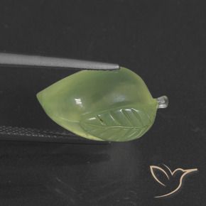 Prehnite Pêra Pêra Verde Natural 12.21ct, Chique, Translúcido