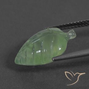 Prehnite verde quente Natural 5.89ct, Chique, Translúcido