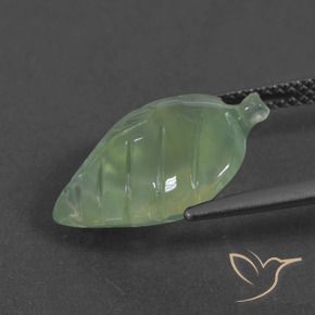Prehnite verde quente Natural 7.28ct, Chique, Translúcido