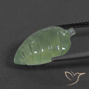Prehnite Pêra Pêra Verde Natural 6.83ct, Chique, Translúcido