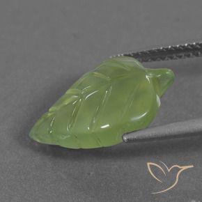Prehnite verde quente Natural 5.65ct, Chique, Translúcido