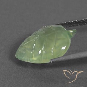Prehnite Pêra Pêra Verde Natural 5.49ct, Chique, Translúcido