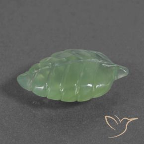 Prehnite Verde Pêra Claro Natural 5.39ct, Chique, Translúcido