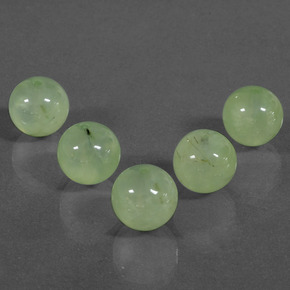 Pedras preciosas de prehnita verde natural de 47,79 ct, esfera / bola, translúcido