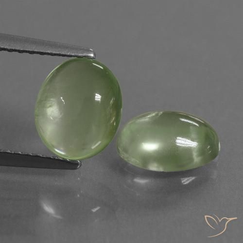 2.85ctw Natural Luz verde Prehnite, oval, Transparente