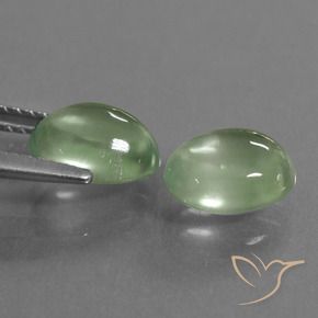 Pedras preciosas de Prehnite Verde Pêra Claro natural de 3.79 ct, oval, Transparente