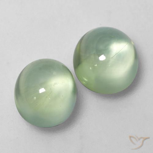 Pedras preciosas de Prehnite Verde Pêra Claro natural de 3.37 ct, oval, Transparente