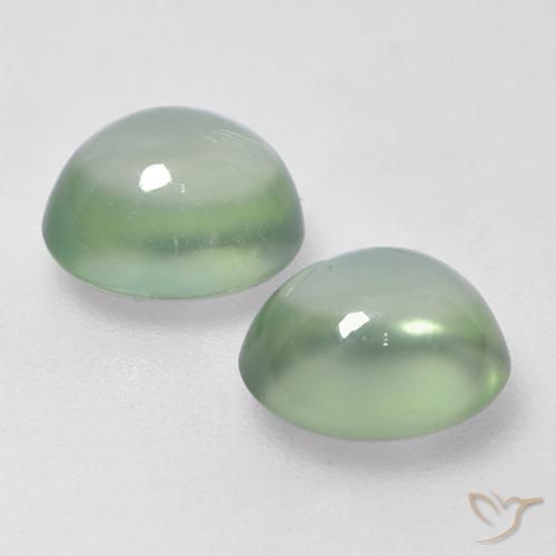 Pedras preciosas de Prehnite Verde Pêra Claro natural de 3.37 ct, oval, Transparente