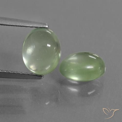 3.79ctw Natural verde quente Prehnite, oval, Transparente