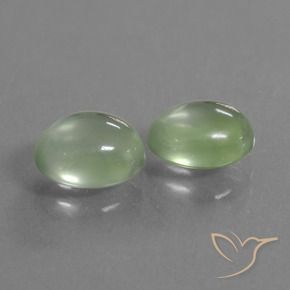 Pedras preciosas de Prehnite verde quente natural de 3.79 ct, oval, Transparente