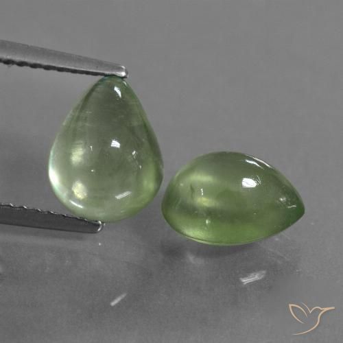 4.45ctw Natural verde quente Prehnite, Formato de pêra, Transparente