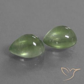 Pedras preciosas de Prehnite verde quente natural de 4.45 ct, Formato de pêra, Transparente