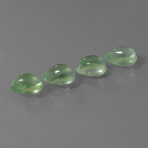 Pedras preciosas de prehnita verde natural de 5,10 ct, formato de pêra, transparente