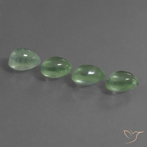 7.48ctw Natural Luz verde Prehnite, Formato de pêra, Transparente