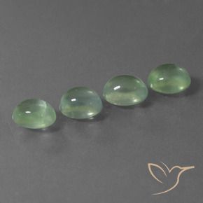 Pedras preciosas de Prehnite Verde muito claro natural de 6.48 ct, oval, Transparente