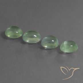 Pedras preciosas de Prehnite Verde muito claro natural de 6.48 ct, oval, Transparente
