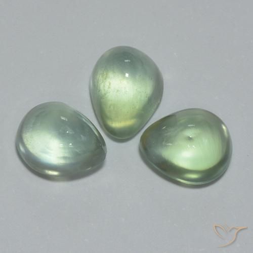 3.64ctw Natural Verde muito claro Prehnite, Formato de pêra, Transparente