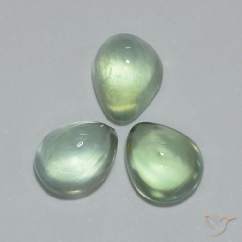 Pedras preciosas de Prehnite Verde muito claro natural de 3.64 ct, Formato de pêra, Transparente