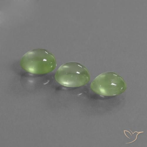 3.69ctw Natural Verde amarelado Prehnite, oval, Transparente