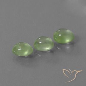 Pedras preciosas de Prehnite Verde amarelado natural de 3.69 ct, oval, Transparente