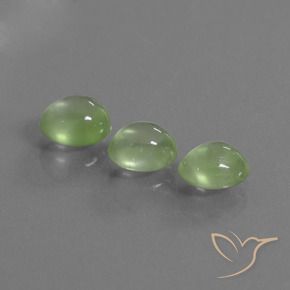 Pedras preciosas de Prehnite Verde amarelado natural de 3.69 ct, oval, Transparente