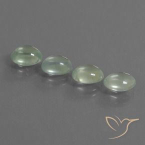 Pedras preciosas de Prehnite Verde muito claro natural de 6.19 ct, oval, Transparente