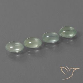 Pedras preciosas de Prehnite Verde muito claro natural de 6.19 ct, oval, Transparente