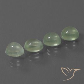 Pedras preciosas de Prehnite Verde pálido natural de 6.64 ct, oval, Transparente