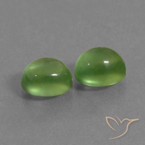 Pedras preciosas de Prehnite Verde médio natural de 2.52 ct, oval, Transparente