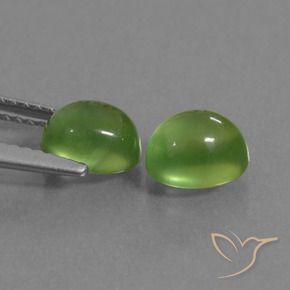 Pedras preciosas de Prehnite Verde médio natural de 2.52 ct, oval, Transparente