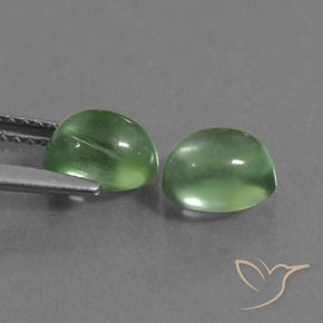 Pedras preciosas de Prehnite Verde amarelado natural de 2.43 ct, oval, Transparente