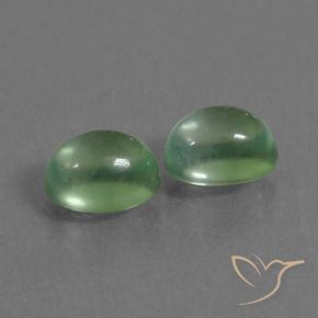 Pedras preciosas de Prehnite Verde Terroso natural de 2.40 ct, oval, Transparente
