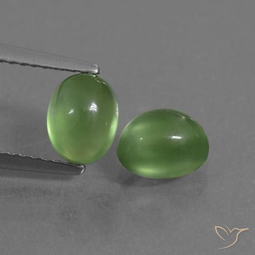 2.60ctw Natural verde quente Prehnite, oval, Transparente