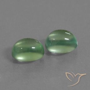 Pedras preciosas de Prehnite Verde Terroso natural de 2.47 ct, oval, Transparente