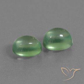Pedras preciosas de Prehnite Verde médio natural de 2.46 ct, oval, Transparente