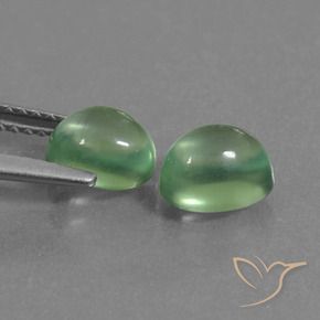 Pedras preciosas de Prehnite Verde médio natural de 2.46 ct, oval, Transparente