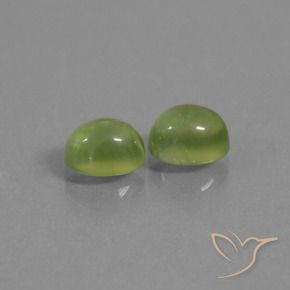Pedras preciosas de Prehnite Luz verde natural de 2.69 ct, oval, Transparente