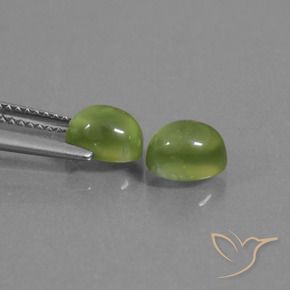 Pedras preciosas de Prehnite Luz verde natural de 2.69 ct, oval, Transparente