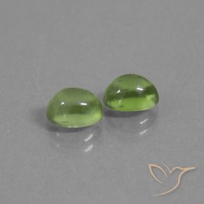 Pedras preciosas de Prehnite verde quente natural de 2.28 ct, oval, Transparente