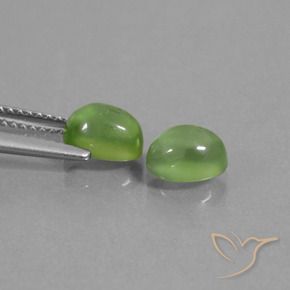 Pedras preciosas de Prehnite Amarelo verde natural de 2.51 ct, oval, Transparente