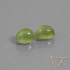 Pedras preciosas de Prehnite Verde limão natural de 2.63 ct, oval, Transparente