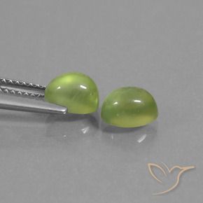 Pedras preciosas de Prehnite Verde limão natural de 2.63 ct, oval, Transparente