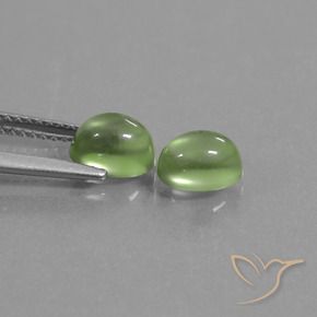 Pedras preciosas de Prehnite Amarelo verde natural de 2.37 ct, oval, Transparente