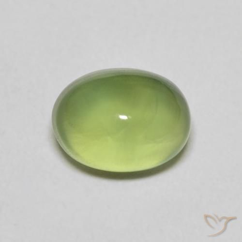 Prehnita verde natural 1,40ct, corte oval, transparente
