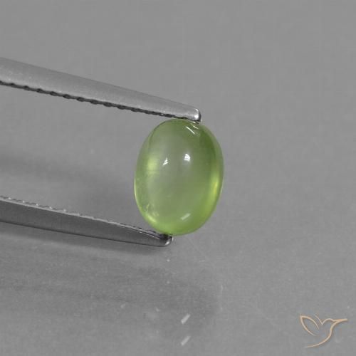 1.36ct Natural Verde amarelado Prehnite, oval, Transparente